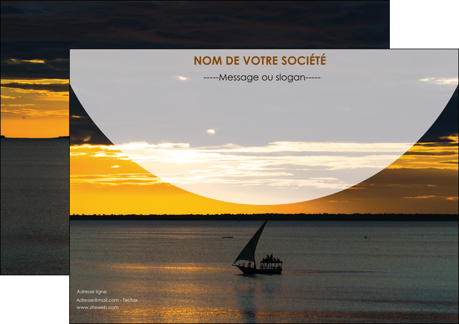 realiser affiche sejours paysage mer pirogue MIFBE37164