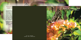 realiser depliant 2 volets  4 pages  fleuriste et jardinage papillons fleurs jardin MLGI37290