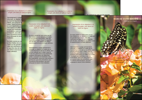 imprimerie depliant 3 volets  6 pages  fleuriste et jardinage papillons fleurs jardin MLGI37294