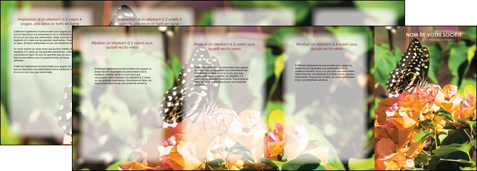 exemple depliant 4 volets  8 pages  fleuriste et jardinage papillons fleurs jardin MLGI37310