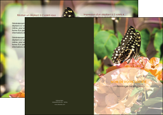 faire depliant 2 volets  4 pages  fleuriste et jardinage papillons fleurs jardin MLGI37312