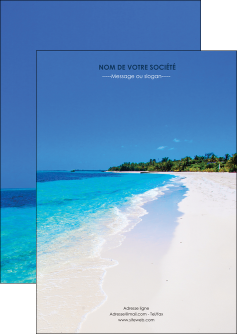 creer modele en ligne flyers sejours plage mer sable blanc MIFCH37568