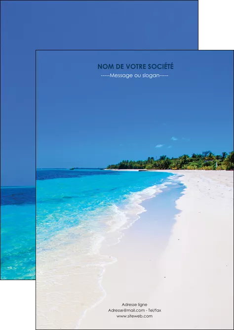 creer modele en ligne flyers sejours plage mer sable blanc MLGI37568