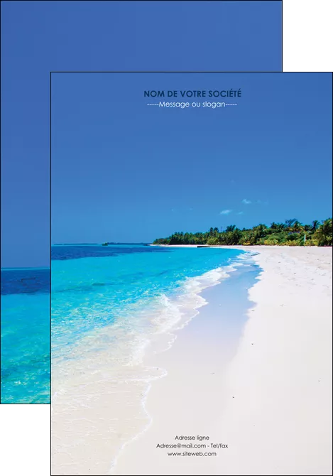 creation graphique en ligne affiche sejours plage mer sable blanc MLGI37572