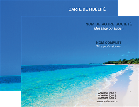 imprimer carte de visite sejours plage mer sable blanc MIF37582