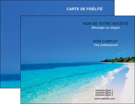 imprimer carte de visite sejours plage mer sable blanc MLGI37582