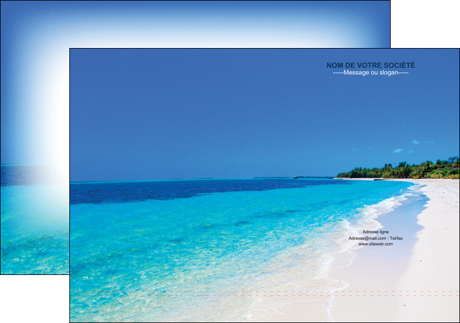 maquette en ligne a personnaliser pochette a rabat sejours plage mer sable blanc MIFBE37588