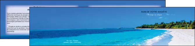 modele en ligne depliant 2 volets  4 pages  sejours plage mer sable blanc MLGI37590