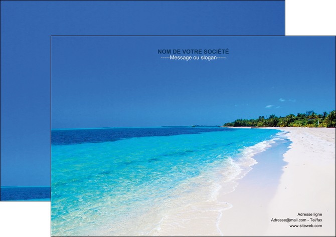 faire modele a imprimer flyers sejours plage mer sable blanc MID37594