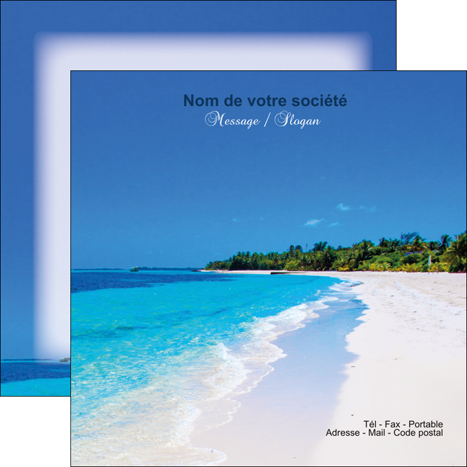 modele flyers sejours plage mer sable blanc MIDBE37606