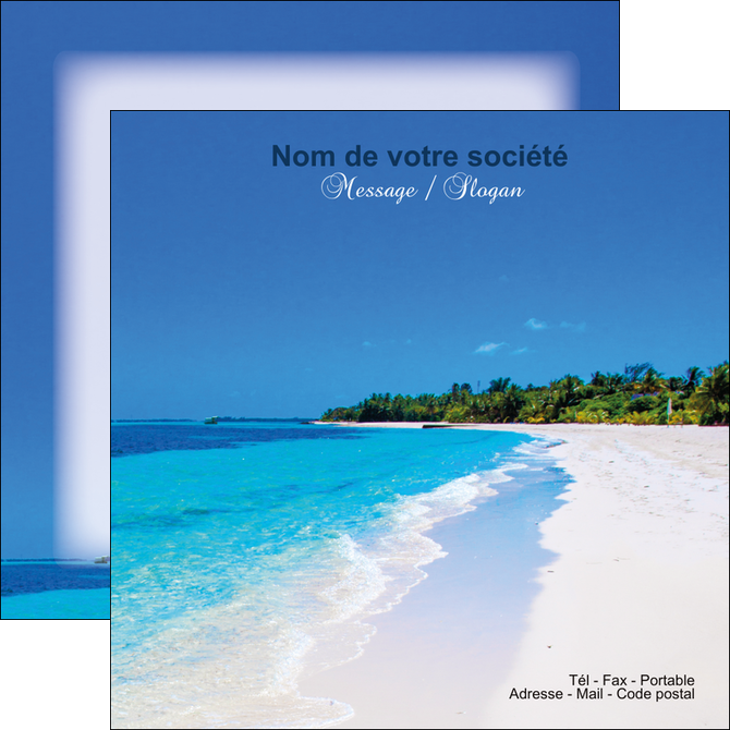 personnaliser maquette flyers sejours plage mer sable blanc MFLUOO37608