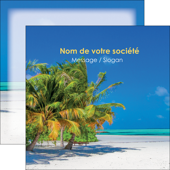 impression flyers paysage plage cocotier sable MIDBE37714
