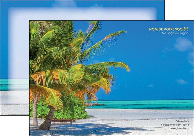 imprimerie affiche paysage plage cocotier sable MID37728