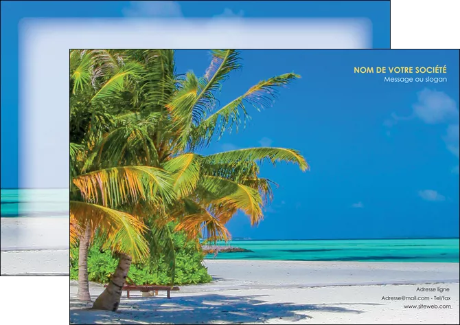 imprimerie affiche paysage plage cocotier sable MIFBE37728