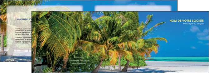 faire modele a imprimer depliant 2 volets  4 pages  paysage plage cocotier sable MIFCH37734