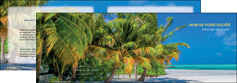 creation graphique en ligne depliant 2 volets  4 pages  paysage plage cocotier sable MLIP37736