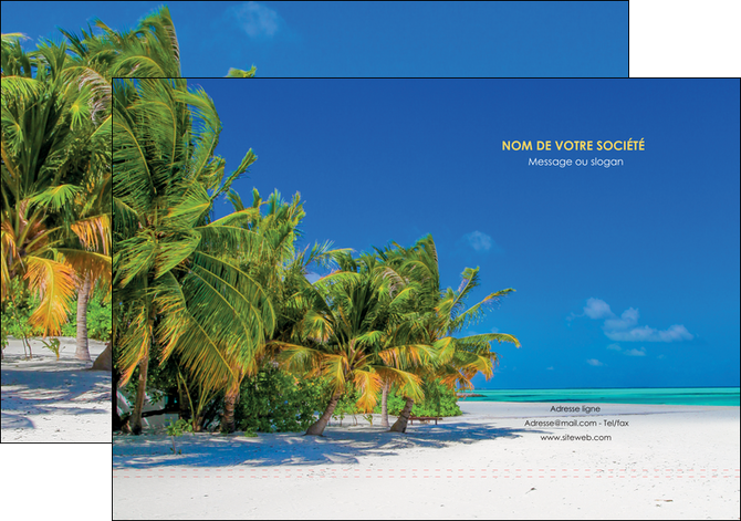 modele pochette a rabat paysage plage cocotier sable MIS37740