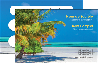 creer modele en ligne carte de visite paysage plage cocotier sable MLIP37742