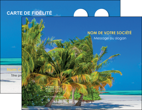 imprimer carte de visite paysage plage cocotier sable MID37744