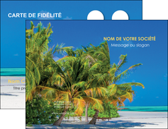 imprimer carte de visite paysage plage cocotier sable MIDCH37744
