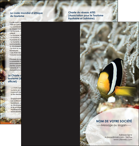 creation graphique en ligne depliant 2 volets  4 pages  animal poisson plongee nature MIFBE37902