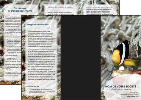 personnaliser maquette depliant 3 volets  6 pages  animal poisson plongee nature MLIP37932