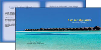 exemple depliant 2 volets  4 pages  sejours plage bungalow mer MIFBE38028