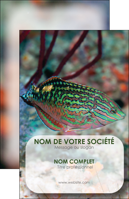 modele carte de visite plongee  poisson plongee nature MLIP38150