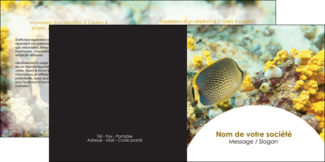 modele en ligne depliant 2 volets  4 pages  animal poisson plongee nature MIDBE38228