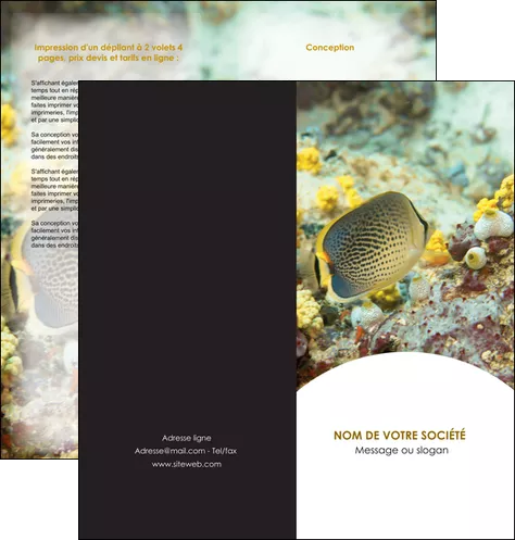 faire depliant 2 volets  4 pages  animal poisson plongee nature MIFBE38230