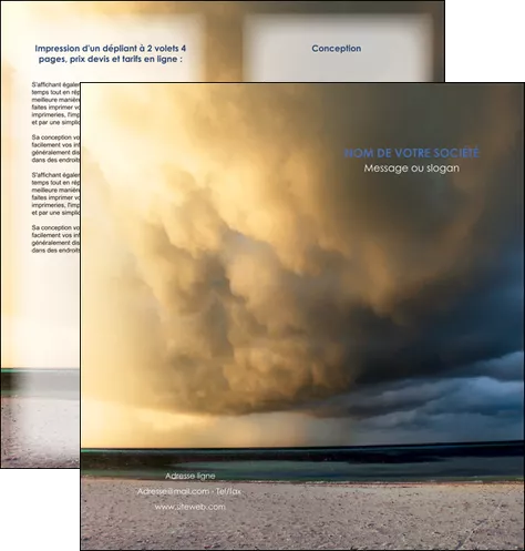 maquette en ligne a personnaliser depliant 2 volets  4 pages  tourisme  plage mer sable MLGI38754