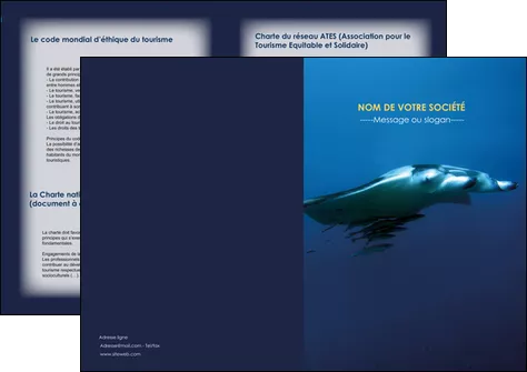 realiser depliant 2 volets  4 pages  animal poissons animal plongee MLGI38792