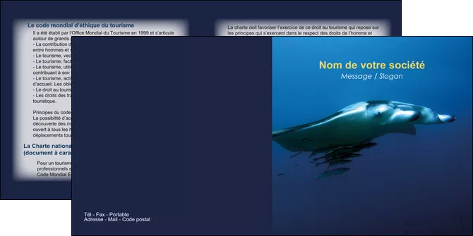exemple depliant 2 volets  4 pages  animal poissons animal plongee MLIGLU38796