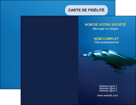 personnaliser maquette carte de visite animal poissons animal plongee MIFCH38798