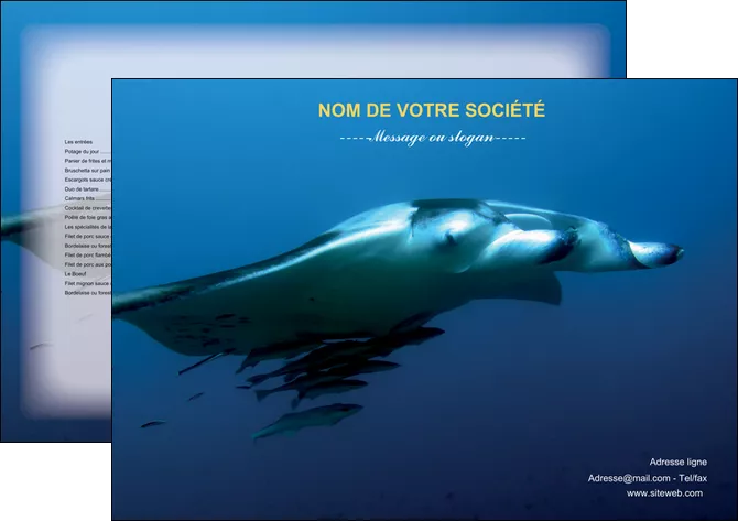 personnaliser modele de set de table animal poissons animal plongee MIFCH38822