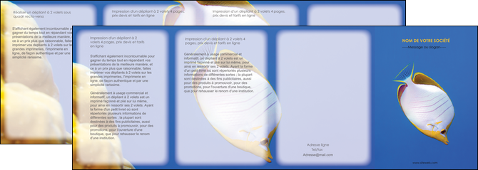 maquette en ligne a personnaliser depliant 4 volets  8 pages  poisson et crustace poissons mer ocean MIDLU38864