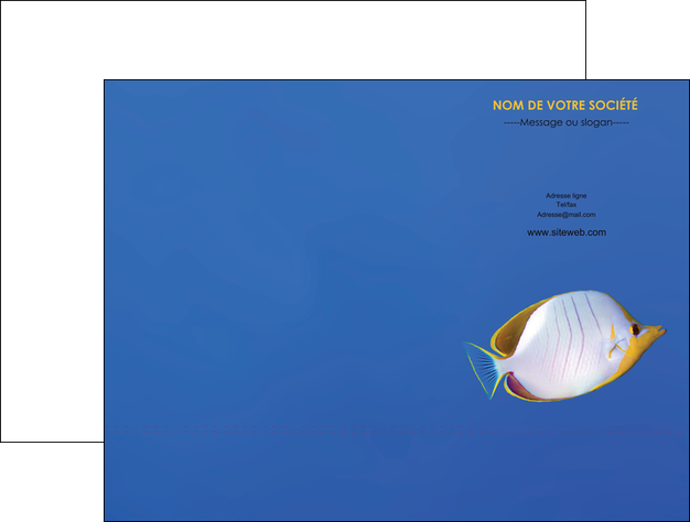 faire modele a imprimer pochette a rabat poisson et crustace poissons mer ocean MIDCH38874