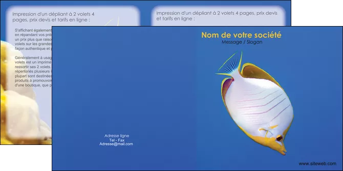 modele depliant 2 volets  4 pages  poisson et crustace poissons mer ocean MLGI38896