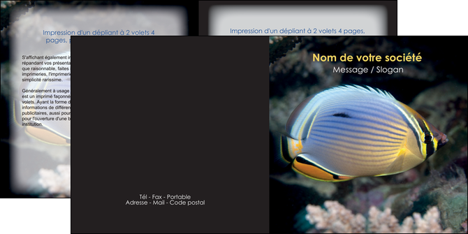 maquette en ligne a personnaliser depliant 2 volets  4 pages  animal poisson animal nature MIS38926
