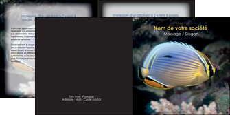 maquette en ligne a personnaliser depliant 2 volets  4 pages  animal poisson animal nature MIDBE38926