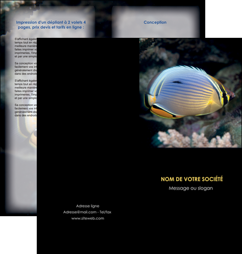personnaliser modele de depliant 2 volets  4 pages  animal poisson animal nature MIDBE38928