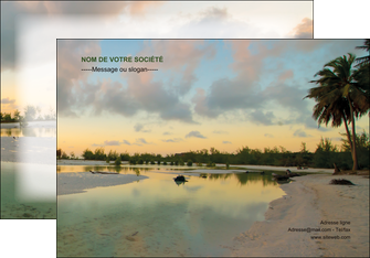 modele en ligne affiche tourisme  plage bord de mer arbre MFLUOO39300
