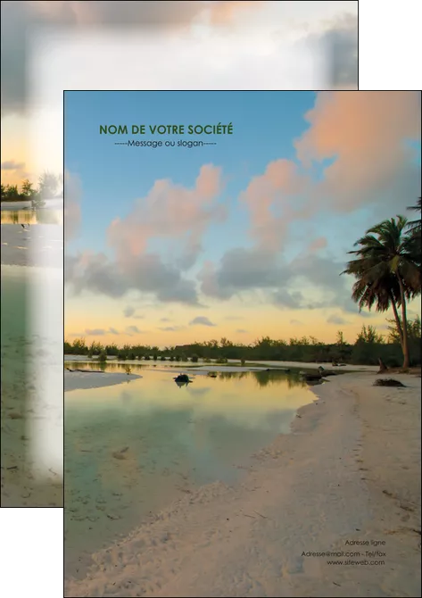 impression affiche tourisme  plage bord de mer arbre MLGI39318