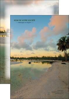 maquette en ligne a personnaliser affiche tourisme  plage bord de mer arbre MIS39328
