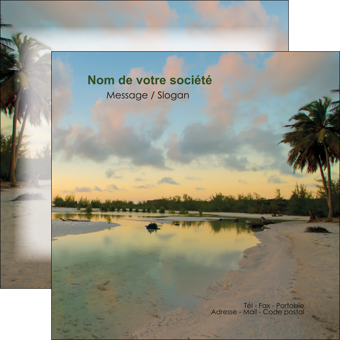 imprimer flyers tourisme  plage bord de mer arbre MIFCH39332
