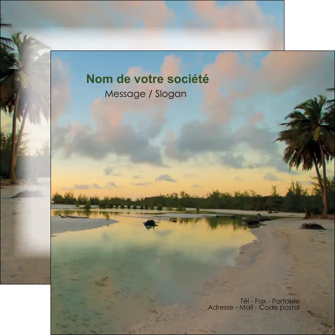 imprimer flyers tourisme  plage bord de mer arbre MIFLU39332