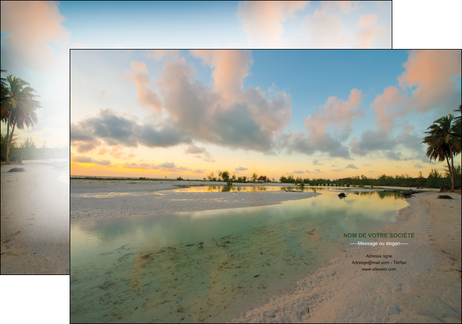 modele en ligne pochette a rabat tourisme  plage bord de mer arbre MIF39336