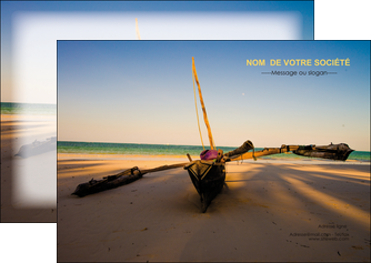 imprimerie flyers paysage pirogue plage mer MIFBE39342