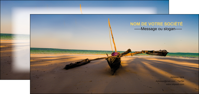 modele en ligne flyers paysage pirogue plage mer MIDCH39368