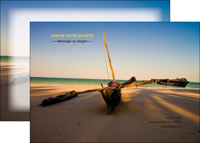 faire affiche paysage pirogue plage mer MIFCH39370